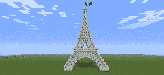 Building the Eiffel Tower in Minecraft