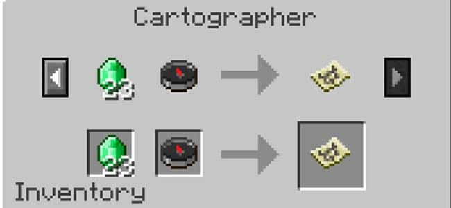 minecraft cartographer villager trade