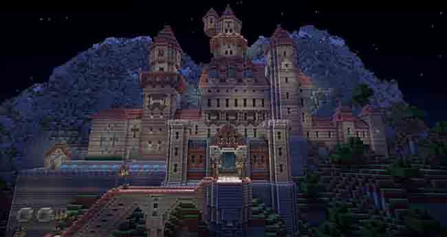 mountain castle in Minecraft