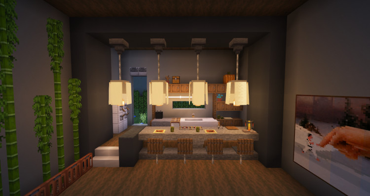 small cozy minecraft kitchen