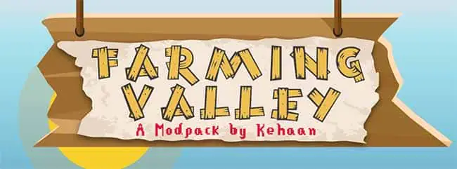 A farm and town from the Farming Valley modpack