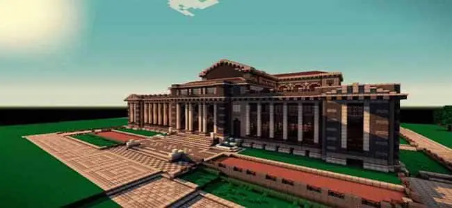 Large Minecraft Library Exterior