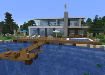 13 Cool Minecraft Houses to Build in Survival in 2026 minecraft-house-modern-lake-villa